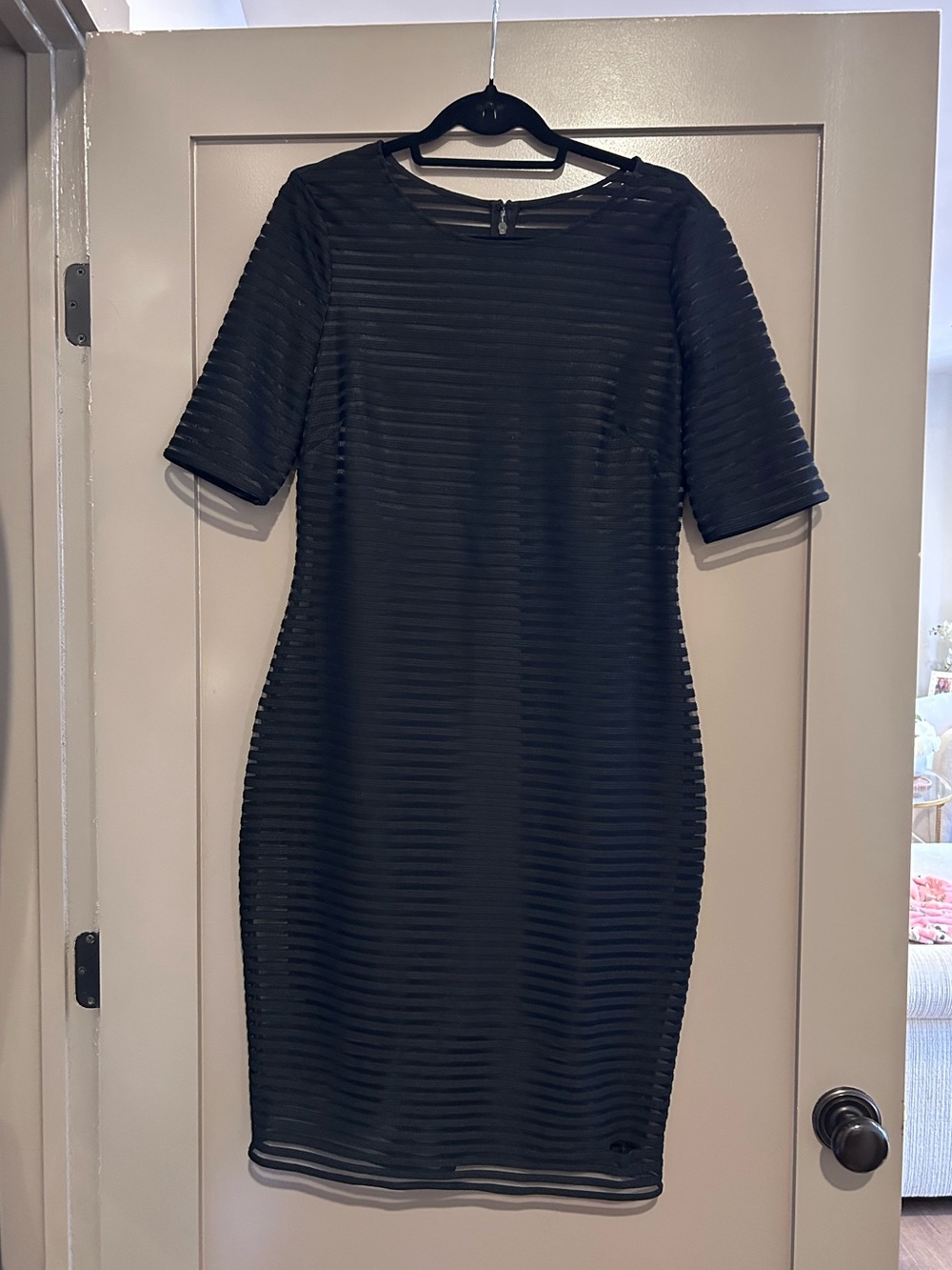 Belle Badgley Mischka mesh black dress